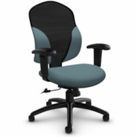 Global Tye Mesh Tilter Chair - Fabric Seat - Gray, Black Mesh, Metal Back - Black Frame - Mid Back - Shadow - Mesh, Metal, Plastic