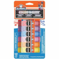 Elmer's Color 'N Glitz Glue Sticks - 0.21 oz (6 g) - 12 / Pack - Red, Blue, Pink, Yellow, Orange, Purple