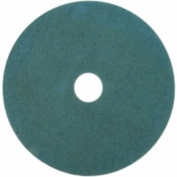 3M Aqua Burnish Pad, 3100, 53.3 cm (21 in) - 5/Case - Round x 21" (533.40 mm) Diameter x 1" (25.40 mm) Thickness - Burnishing, Floor - Sheet Vinyl, Vinyl, Marble, Terrazzo, Concrete Floor - 1500 rpm to 3000 rpm Speed Supported - Durable, Scratch Remover - Nylon, Polyester Fiber, Resin - Aqua