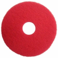 Globe Red Buffing Floor Pads - 12" Dia. Pad / Red - 1 - Round x 12" (304.80 mm) Diameter - Buffing, Floor350 rpm Speed Supported - Scuff Mark Remover, Dirt Remover - Polyester - Red