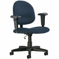 Global Chair - Fabric Seat - Black Fabric Back - Black Frame - Low Back - Navy - Fabric - 1.0