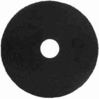 Globe Black Stripping Floor Pads - 16" Dia. Pad / Black - 1 - Round x 16" (406.40 mm) Diameter - Stripping, Floor350 rpm Speed Supported - Dirt Remover, Heavy Duty, Abrasive - Polyester - Black