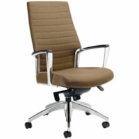 Global Accord High-Back Knee-Tilter Chair, Ice Coffee Vitality Vinyl Fabric - Iced Coffee Vinyl Seat - Vinyl, Metal Back - Aluminum Frame - High Back - Vinyl - Armrest