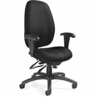 Global Malaga High-Back Multi-Tilter Chair, Black - Fabric Seat - Black Fabric Back - Black Frame - High Back - Fabric