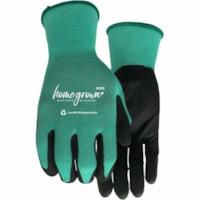 Home Grown Jade Work Gloves - Dirt, Debris Protection - Small Size - Female - Nylon - Jade Green - Touchscreen Capable - Biodegradable, Snug Fit, Ergonomic - For Gardening, Landscaping, Yardwork, Field Work - 6 Pair