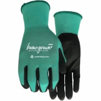 Home Grown Jade Work Gloves - Dirt, Debris Protection - Large Size - Female - Nylon - Jade Green - Touchscreen Capable - Biodegradable, Snug Fit, Ergonomic - For Gardening, Landscaping, Yardwork, Field Work - 6 Pair