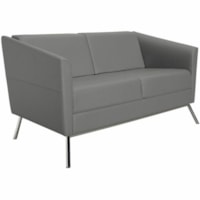 Global Wind 2-Seat Sofa, Gibraltar Grey, Allante FRee Vinyl - 46.50" (1181.10 mm) Seat Width - Chrome Frame - 54.50" (1384.30 mm) x 29" (736.60 mm) x 28.50" (723.90 mm) Overall Dimension - Vinyl Gibraltar Seat - Vinyl Back