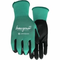 Home Grown Jade Work Gloves - Dirt, Debris Protection - Medium Size - Female - Nylon - Jade Green - Touchscreen Capable - Biodegradable, Snug Fit, Ergonomic - For Gardening, Landscaping, Yardwork, Field Work - 6 Pair