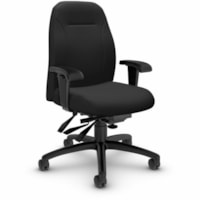 Global Echo Mid-Back Multi-Tilter Chair, Black, Quilt Fabric - Fabric Seat - Black Fabric, Hardwood Back - Black Frame - Mid Back - Black - Wood