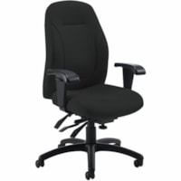 Global Echo Mid-Back Multi-Tilter Chair, Echo Black, Terrace Fabric - Fabric Seat - Black Fabric, Hardwood Back - Black Frame - Mid Back - Echo - Wood