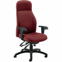 Global Echo High-Back Multi-Tilter Chair - Fabric Seat - Fabric Back - Black Frame - High Back - Cherry - Fabric