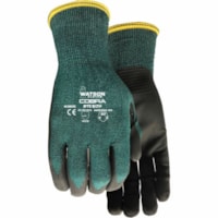 Stealth Cobra Work Gloves - Dirt, Debris Protection - X-Large Size - Nitrile Foam - Green, Black - Touchscreen Capable - Cut Resistant, Reinforced Thumb Saddle, Snug Fit - For Construction, Manufacturing, Automotive, Critical Environment - 1 Pair