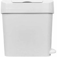 Globe 22L Foot Pedal Sanitary Napkin Receptacle - 22 L Capacity - For Washroom - Foot Pedal - White - 1 Unit