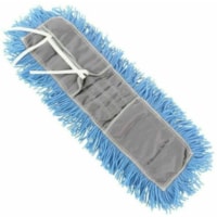 Globe Q-Stat Electrostatic Blue Tie On Dust Mop Head - 36"L X 5"W / Blue - 5" (127 mm) Width x 36" (914.40 mm) Length - Fray Resistant, Tangle Resistant, Lint Resistant, Shrinkless, Heavy Duty - Acrylic Yarn, Polyester - Blue - 1 Unit