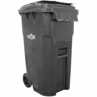 Conteneur à déchets Globe - 63,40 gal (240000 mL) Capacité - Rolling - Ne se déforme pas, Étanche, Résistantes, Durable, Roulettes, Manche - Plastique - Gris - 1