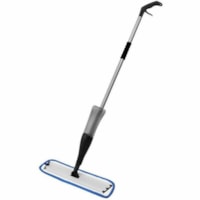 Globe Duraflow(tm) Microfiber Spray Mop Juice on Board System - 18" Wet Mop Head / Black - Heavy Duty, Swivel Head, Washable, Squeeze-action, Ergonomic Handle - Black - 1