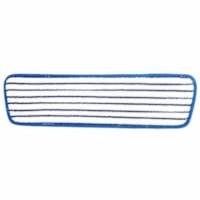 Globe Microfiber 18 Inch Flat Finish Mop - 6" Width x 20.70" Length - Hook & Loop Backing, Non-abrasive, Lint-free - MicroFiber - Blue, White - 1