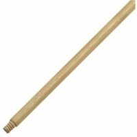 Globe Threaded Lacquered Wood Handle - 15/16 the Dia. X 54"L / Khaki - Lacquered, Durable, Lightweight - Khaki - Wood - 1 Unit