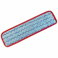 Globe Red Microfiber Wet Pad - 5.50" (139.70 mm) Width x 21.50" (546.10 mm) Length - Absorbent, Durable, Hook & Loop Backing, Long Lasting - MicroFiber, Nylon, Polyester - Red, Blue - 1