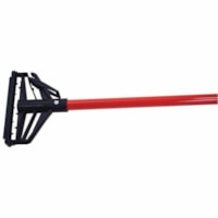 Globe 60 Inch Quick Release Fiberglass Mop Handle - 60"L Fiberglass Handle / Red - Durable, Lightweight, Bend Resistant, Heavy Duty - Red - Fiberglass - 1 Unit