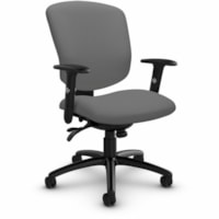 Global Supra-X Mid-Back Multi-Tilter Chair, Splash Grey, Waterfall Fabric - Fabric Seat - Black Fabric, Plastic Back - Black Frame - Mid Back - Wood, Plastic