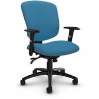 Global Supra-X Mid-Back Multi-Tilter Chair, Sky Blue, Waterfall Fabric - Fabric Seat - Black Fabric, Plastic Back - Black Frame - Mid Back - Sky Blue - Plastic, Wood