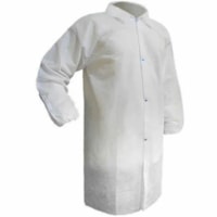 RONCO Blouses de laboratoire à 4 boutons-pression Care, moyen - Medium (M) Taille - 41,34 po (1050 mm) Longueur - Blanc - Polypropylène - 25 g/m²