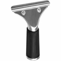 Globe Stainless Steel Handle Only - For Squeegee - Silver Gray - Stainless Steel, Rubber - 1.25" (31.75 mm) Height x 3.75" (95.25 mm) Width x 5.50" (139.70 mm) Length - 1 / Unit