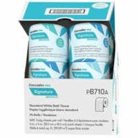 Cascades PRO Signature Bathroom Tissue - 2 Ply - 4" (101.60 mm) Width x 4" (101.60 mm) Length - 400 Sheets/Roll - White - Paper - 24 Rolls Per Pack