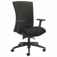 Global Vion Synchro-Tilter High-Back Chair, Black, Imprint Fabric - Black Seat - Black Fabric, Plastic Back - Black Frame - High Back