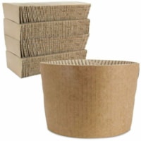 Globe Compostable Kraft Cup Sleeve, 8-10oz, 1000 units - Brown - Fiber, Kraft Paper - 1000 / Case