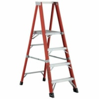 Featherlite 6506-AA 6' Super-Heavy Duty Fiberglass Stepladder - 170.10 kg Load Capacity - Type IAA - Orange