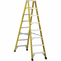 Featherlite 6608 8' Extra-Heavy Duty Fiberglass Stepladder - 272.16 kg Load Capacity - Type IA - Yellow