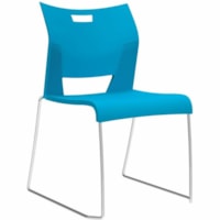 Global Duet Chair - Polypropylene Seat - Polypropylene Back - Chrome Steel Frame - Sled Base - Buzz Blue