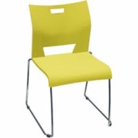 Global Duet Armless Chair, Polypropylene Seat & Back (6621) - Yellow Polypropylene, Resin Seat - Polypropylene, Plastic, Resin Back - Chrome Frame - Low Back - Sled Base - Chrome, Yellow - Plastic - 1 Unit