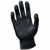 Gants d'examen Octopus Grip - Jetable - Sans poudre RONCO - épaisseur de gant 6 mil (0,15 mm) x longueur de gant 9,45 po (240 mm) - Produit chimique, Saleté, Saletés Protection - Moyenne Taille - Pour Main droite / gauche - Diamond - Nitrile - Noir - Non stérile, R&eacute