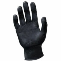 RONCO Nitrile Examination Gloves - 6 mil (0.15 mm) Thickness x 9.45" (240 mm) Glove Length - Chemical, Dirt, Grime Protection - XXL Size - For Right/Left Hand - Diamond - Nitrile - Black - Non-sterile, Chemical Resistant, Latex-free, Water Resistant - For Automotive, Electronic, Fishery, Aquaculture