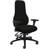 Global Chair - Echo Terrace Fabric Seat - Black, Echo Fabric, Plastic Back - Black Frame - High Back - Fabric, Wood, Plastic