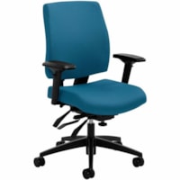 Fauteuil de direction G1 Ergo Select - Siège réglable - 16,5 po à 20,5 po Haut Global - Tissu Seat MaterialBack Color Bleu - Tissu, Plastique Back MaterialFrame Color Noir - Dossier mi-dos - Tissu