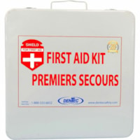 Trousse de premiers soins Shield - 230 xPièce(s) Pour 50 xIndividuel(s) - hauteur de 12po (304.80 mm) x largeur de 14po (355.60 mm) x profondeur de 4po (101.60 mm) - Métal Caisse - Blanc - 1 chaque