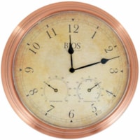 BIOS Medical Weather 3-in-1 Outdoor Clock - Brown Case - Metal