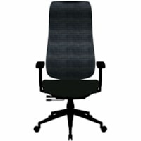 HDL ARES High-Back Task/Meeting Chair - Black Mesh Seat - Black Mesh Back - Black Aluminum Frame - High Back - 5-star Base - Black - 1 / Unit