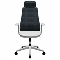 HDL Aura High-Back Task/Meeting Chair - Gray Foam Seat - Gray Mesh Back - Gray Aluminum Frame - High Back - 5-star Base - Gray - Armrest - 1 / Unit