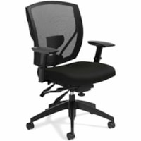 Offices To Go Ibex Mid-Back Multi-Tilter Chair With Breathable Mesh Back - Black Mesh Back - Mid Back - Fabric, Mesh