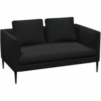 HDL 2 Seater Couch/Loveseat - 44" (1117.60 mm) Seat Width - Solid Wood Black, Wood Frame - 55" (1397 mm) x 29.50" (749.30 mm) x 26" (660.40 mm) Overall Dimension - Polyurethane Black, Plush, Foam Seat - Polyurethane, Plush, Foam Back - 1 / Unit