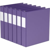 Davis 1-1/2" Premium Economy Binder, D-Ring, Purple, Pack of 6 - Letter - 8 1/2" x 11" Sheet Size - 350 Sheet Capacity - 1.50" (38.10 mm) Ring - Fastener(s): 3 x D-Ring - Pocket(s): 2, Internal - Polypropylene - Purple - Spine Label - 6 / Pack