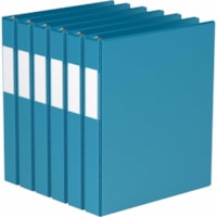 Davis 1" Premium Economy Binder, D-Ring, Turquoise Blue, Pack of 6 - Letter - 8 1/2" x 11" Sheet Size - 225 Sheet Capacity - 1" (25.40 mm) Ring - Fastener(s): 3 x D-Ring - Pocket(s): 2, Internal - Polypropylene - Turquoise Blue - Spine Label - 6 / Pack