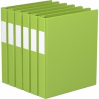 Davis 1" Premium Economy Binder, D-Ring, Lime Green, Pack of 6 - Letter - 8 1/2" x 11" Sheet Size - 225 Sheet Capacity - 1" (25.40 mm) Ring - Fastener(s): 3 x D-Ring - Pocket(s): 2, Internal - Polypropylene - Lime Green - Sheet Lifter, Spine Label - 6 / Pack