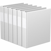 Davis 1-1/2" Premium Economy Binder, D-Ring, White, Pack of 6 - Letter - 8 1/2" x 11" Sheet Size - 350 Sheet Capacity - 1.50" (38.10 mm) Ring - Fastener(s): 3 x D-Ring - Pocket(s): 2, Internal - Polypropylene - White - Spine Label - 6 / Pack