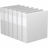 Davis Premium 2" Economy Binder, D-Ring, White, Pack of 6 - Letter - 8 1/2" x 11" Sheet Size - 475 Sheet Capacity - 2" (50.80 mm) Ring - Fastener(s): 3 x D-Ring - Pocket(s): 2, Internal - Polypropylene - White - Spine Label, PVC-free - 6 / Pack